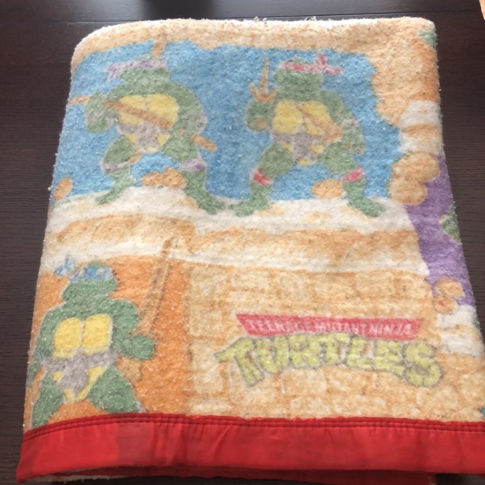 Vintage 1988 Teenage Mutant Ninja Turtles Blanket